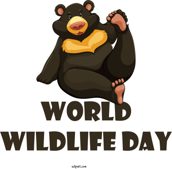 Free Holidays Bears Human Cartoon For World Wildlife Day Clipart Transparent Background