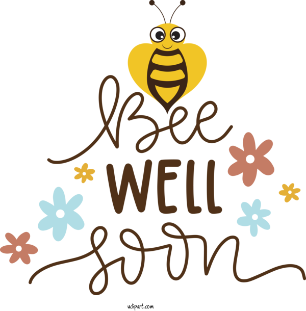 Free Occasions Bees Honey Bee Bumblebee For Get Well Clipart Transparent Background