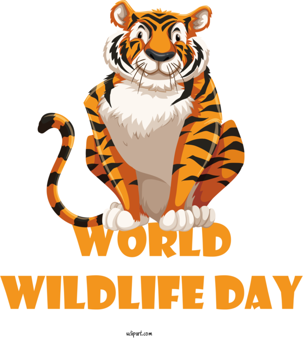 Free Holidays Tiger Cartoon Lion For World Wildlife Day Clipart Transparent Background
