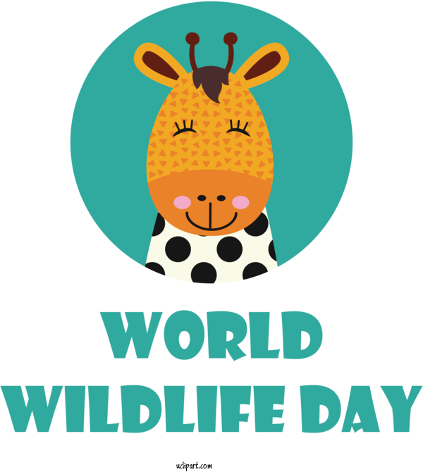 Free Holidays Giraffe Design Logo For World Wildlife Day Clipart Transparent Background