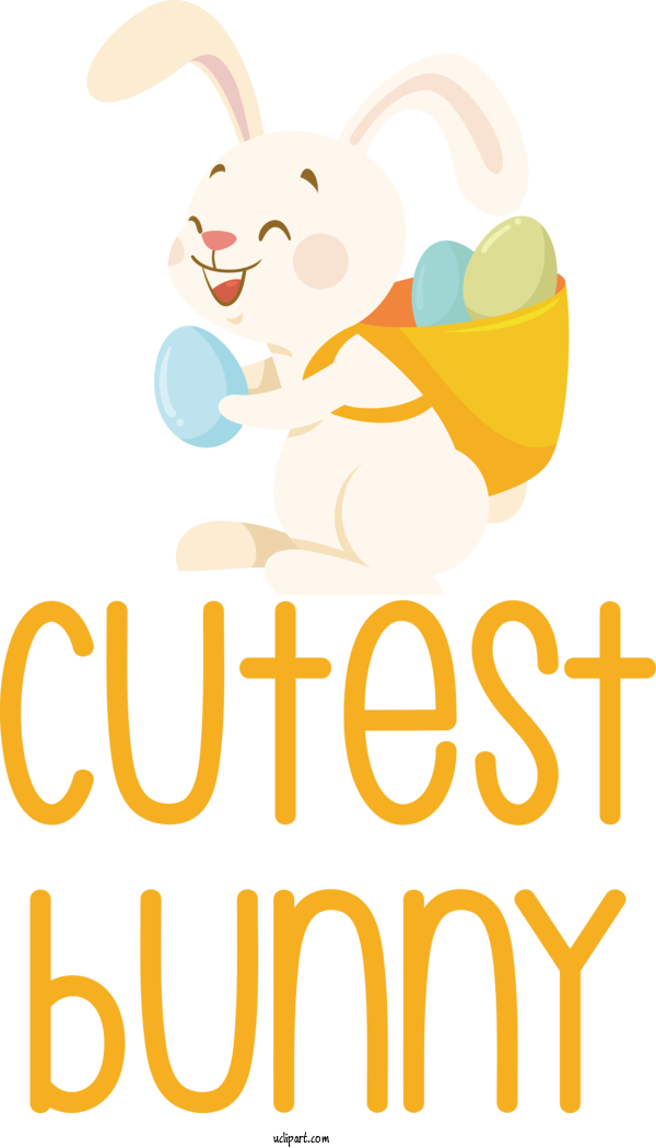 Free Holidays Easter Bunny Logo Text For Easter Clipart Transparent Background