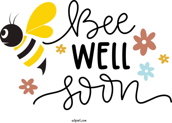 Free Occasions Honey Bee Flower Butterflies For Get Well Clipart Transparent Background