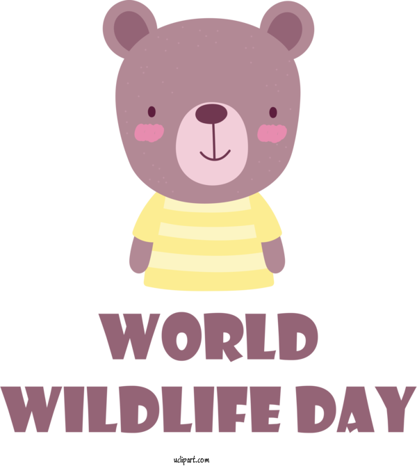 Free Holidays Teddy Bear Stuffed Toy Cartoon For World Wildlife Day Clipart Transparent Background