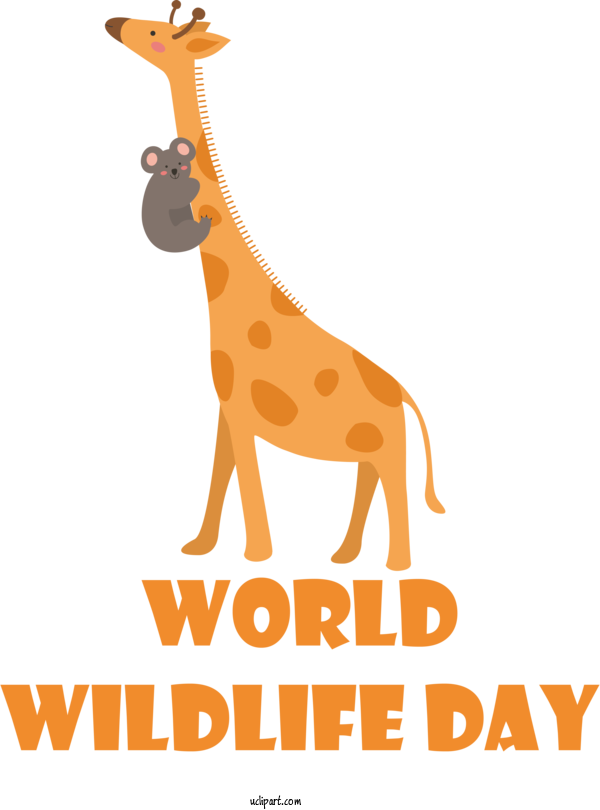 Free Holidays Giraffe Deer Coffee For World Wildlife Day Clipart Transparent Background