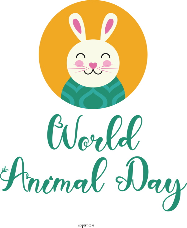 Free Holidays Easter Bunny Rabbit Logo For World Animal Day Clipart Transparent Background