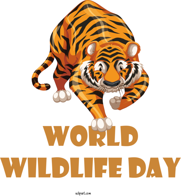 Free Holidays Tiger Lion Design For World Wildlife Day Clipart Transparent Background