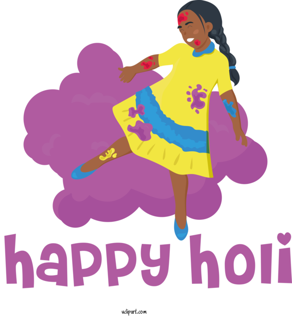 Free Holidays Birthday  Happiness For Holi Clipart Transparent Background