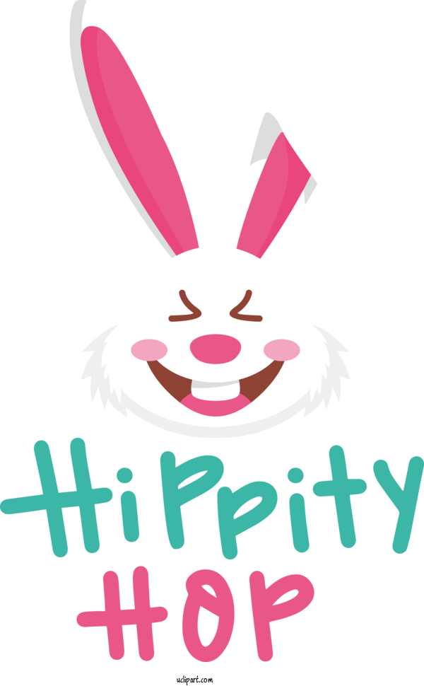 Free Holidays Easter Bunny Logo Text For Easter Clipart Transparent Background