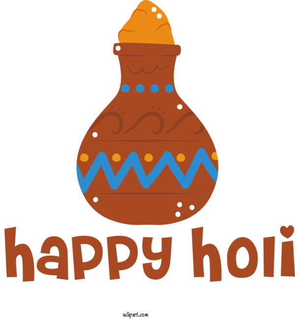 Free Holidays Logo Cartoon Line For Holi Clipart Transparent Background