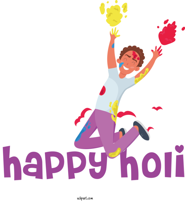 Free Holidays Birthday Greeting Card Greeting For Holi Clipart Transparent Background
