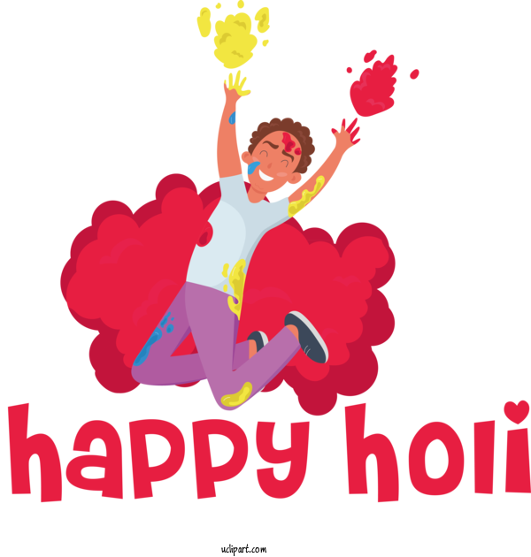 Free Holidays Birthday Greeting Card Wish For Holi Clipart Transparent Background