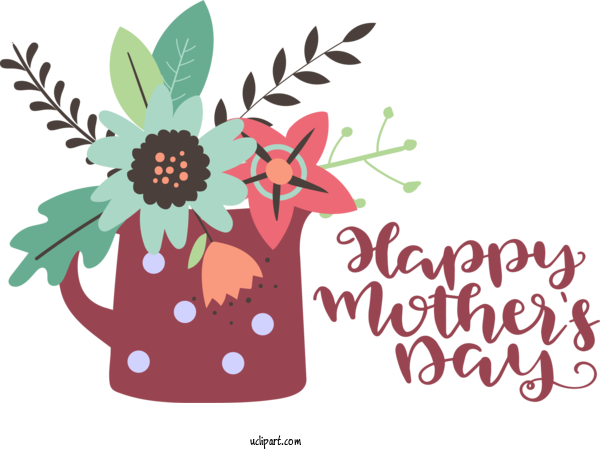 Free Holidays Flower Drawing Design For Mothers Day Clipart Transparent Background
