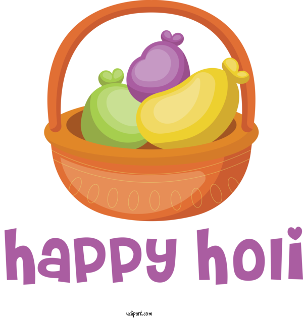 Free Holidays Design Text Fruit For Holi Clipart Transparent Background