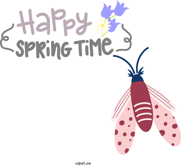 Free Nature Butterflies Design Cartoon For Spring Clipart Transparent Background