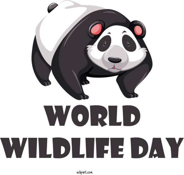Free Holidays Giant Panda Bears Logo For World Wildlife Day Clipart Transparent Background
