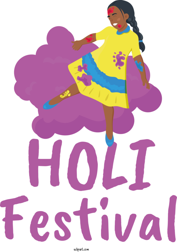 Free Holidays Design Human Line For Holi Clipart Transparent Background