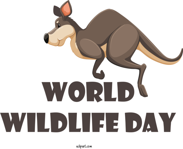 Free Holidays Dog Macropods Kangaroo For World Wildlife Day Clipart Transparent Background