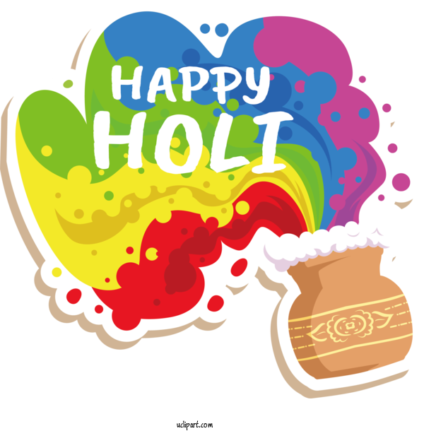 Free Holidays Doodle Drawing Painting For Holi Clipart Transparent Background