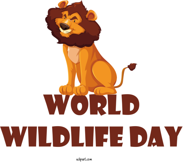 Free Holidays Lion Cat Like Cat For World Wildlife Day Clipart Transparent Background