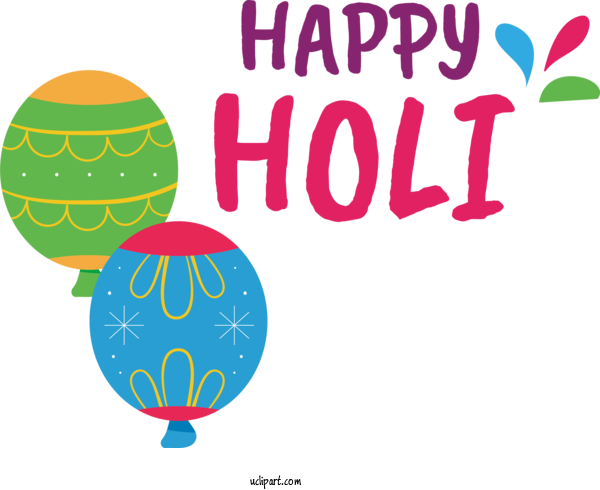 Free Holidays Human Logo Balloon For Holi Clipart Transparent Background