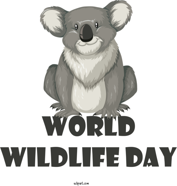 Free Holidays Koala Rodents Bears For World Wildlife Day Clipart Transparent Background