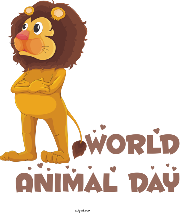 Free Holidays Lion Cat Like Cat For World Animal Day Clipart Transparent Background