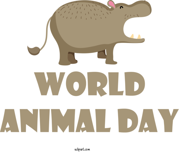 Free Holidays Important Logo Font For World Animal Day Clipart Transparent Background
