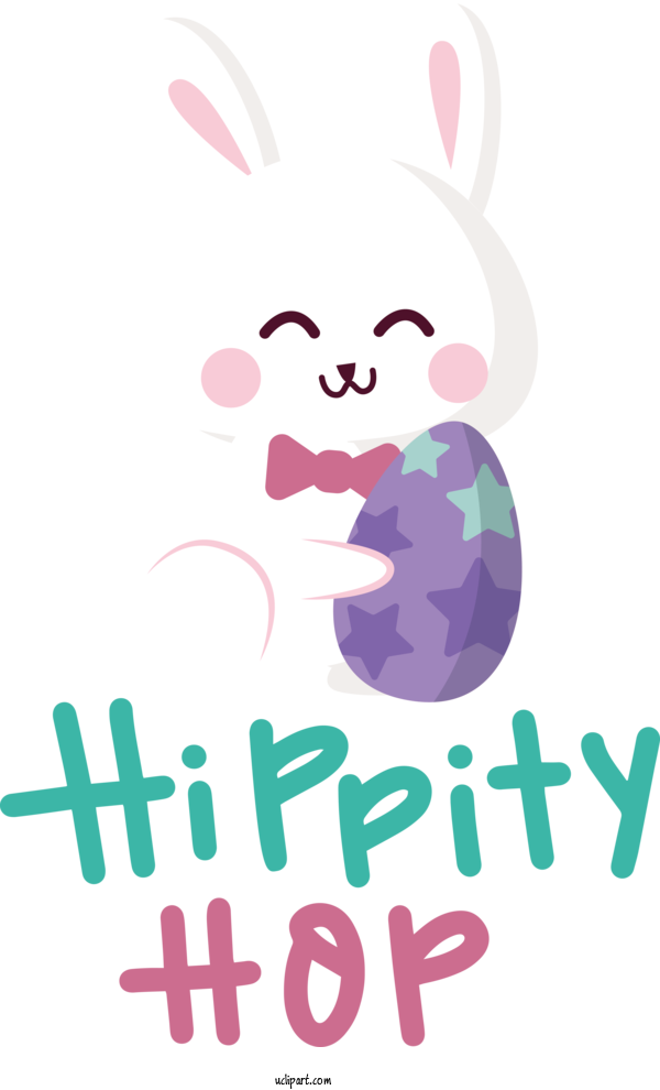 Free Holidays Easter Bunny Cartoon Logo For Easter Clipart Transparent Background