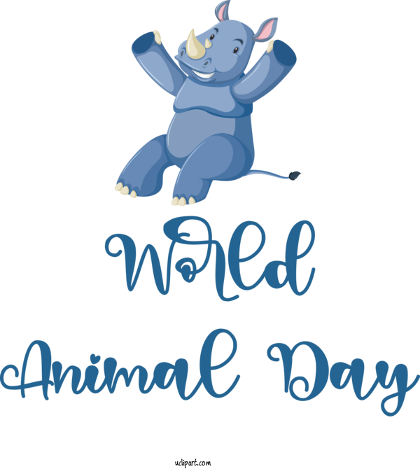 Free Holidays Cartoon Logo Line For World Animal Day Clipart Transparent Background