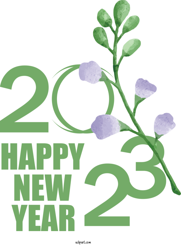 Free Holidays Logo Plant Stem Leaf For New Year 2023 Clipart Transparent Background