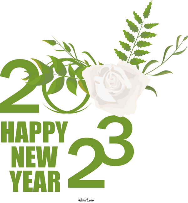 Free Holidays Floral Design Leaf Logo For New Year 2023 Clipart Transparent Background