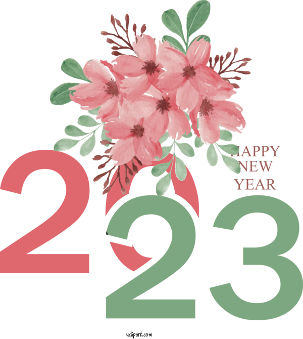 Free Holidays Floral Design Cut Flowers Shrub For New Year 2023 Clipart Transparent Background