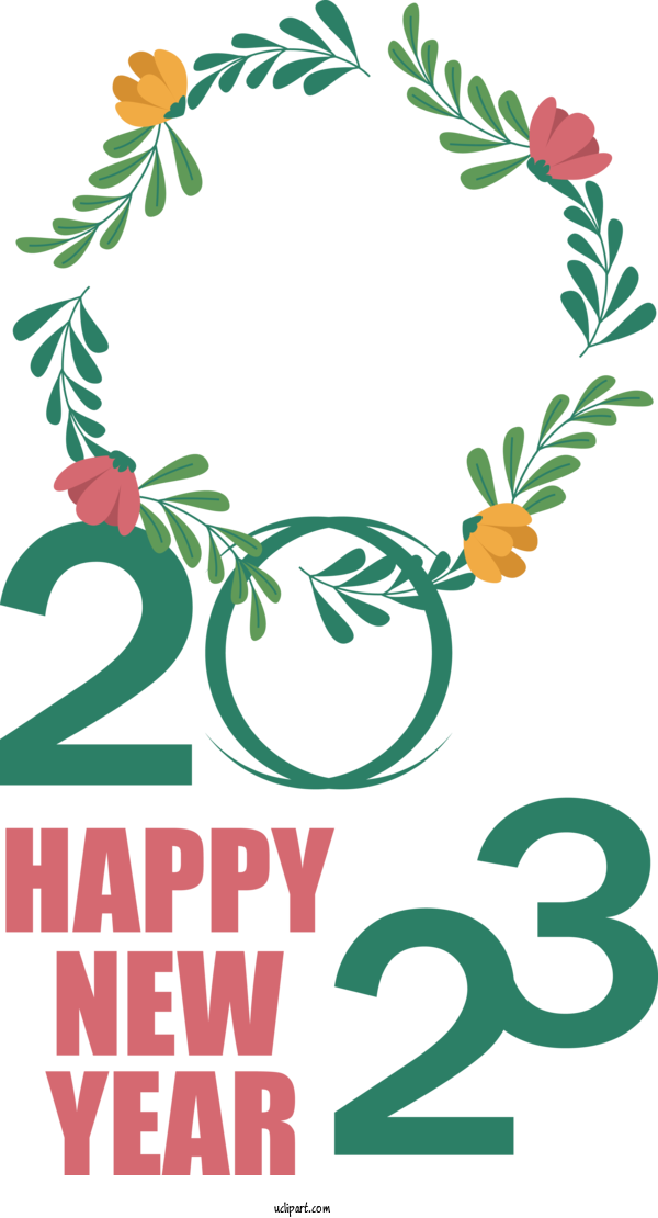 Free Holidays Floral Design India Design For New Year 2023 Clipart Transparent Background