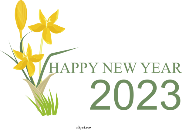 Free Holidays Leaf Cut Flowers Plant Stem For New Year 2023 Clipart Transparent Background