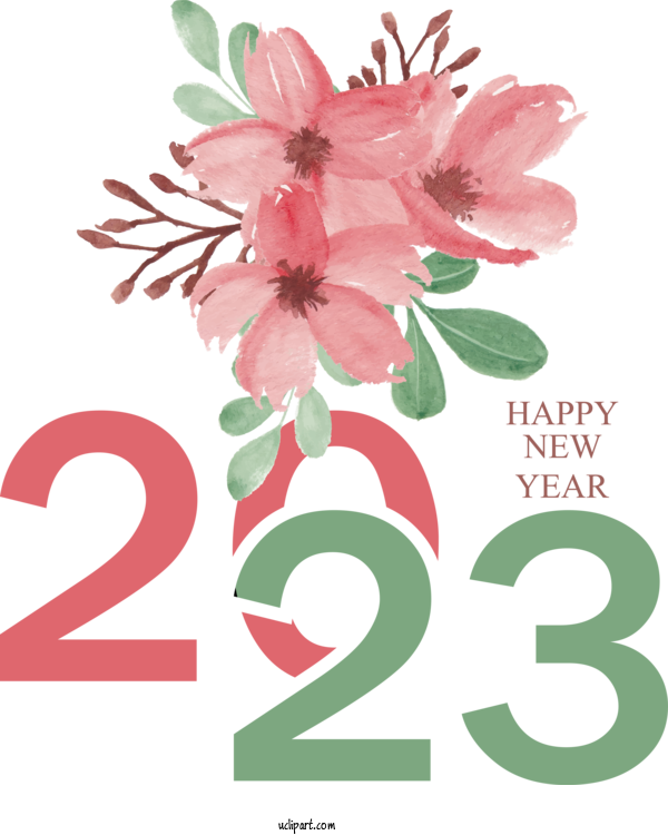 Free Holidays Flower Flower Bouquet Floral Design For New Year 2023 Clipart Transparent Background