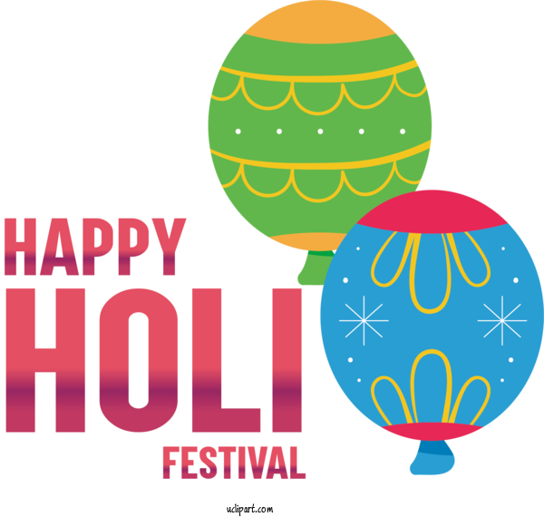 Free Holidays Logo Line Balloon For Holi Clipart Transparent Background