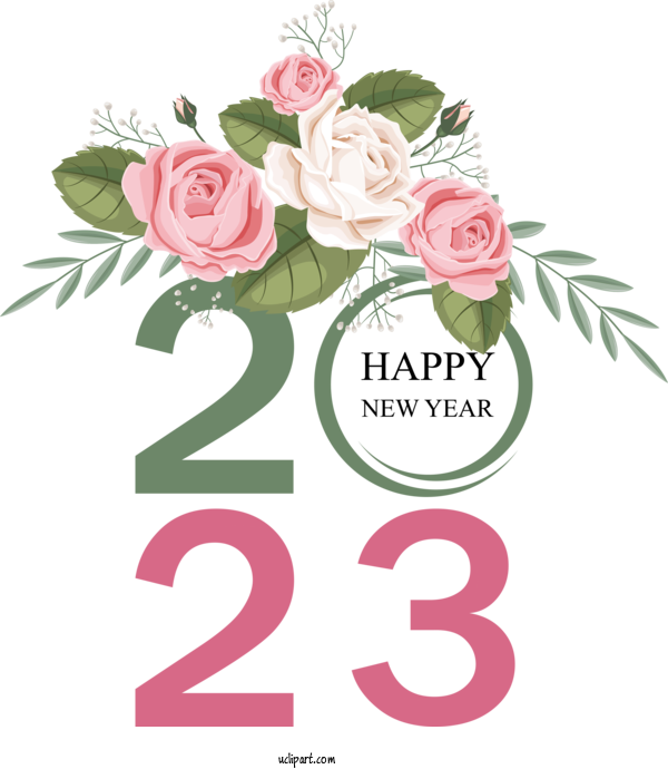 Free Holidays Flower Cut Flowers Floral Design For New Year 2023 Clipart Transparent Background