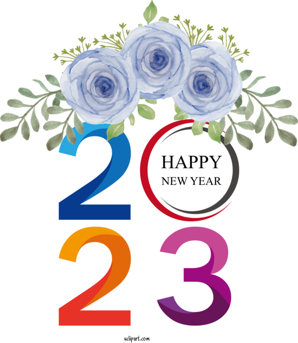 Free Holidays Floral Design Flower Flower Bouquet For New Year 2023 Clipart Transparent Background
