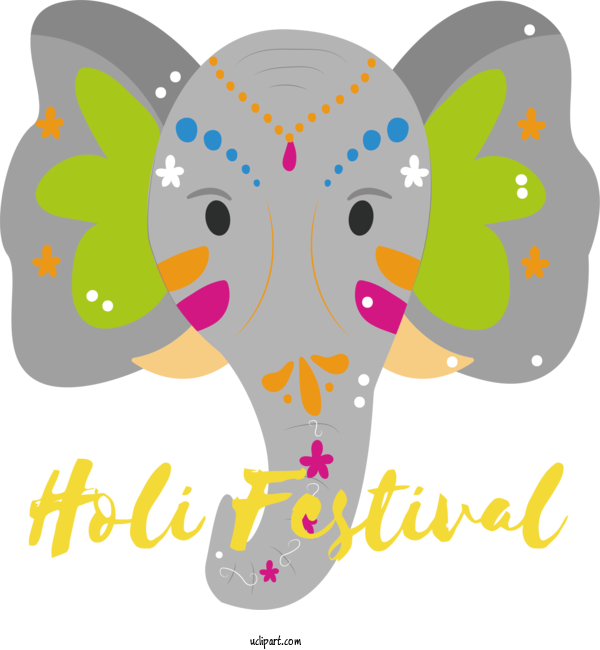 Free Holidays Indian Elephant African Forest Elephant Elephant For Holi Clipart Transparent Background