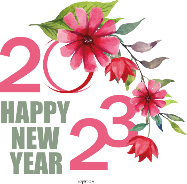 Free Holidays Design Vector Drawing For New Year 2023 Clipart Transparent Background