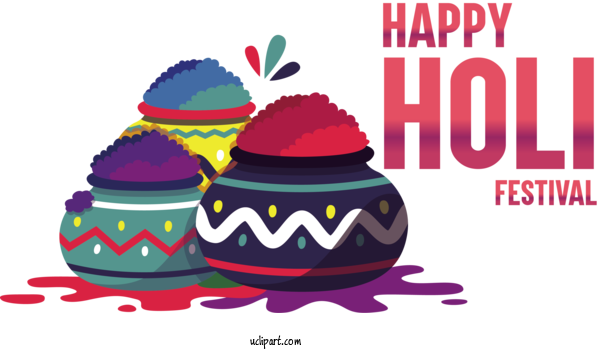 Free Holidays Holi Festival Design For Holi Clipart Transparent Background