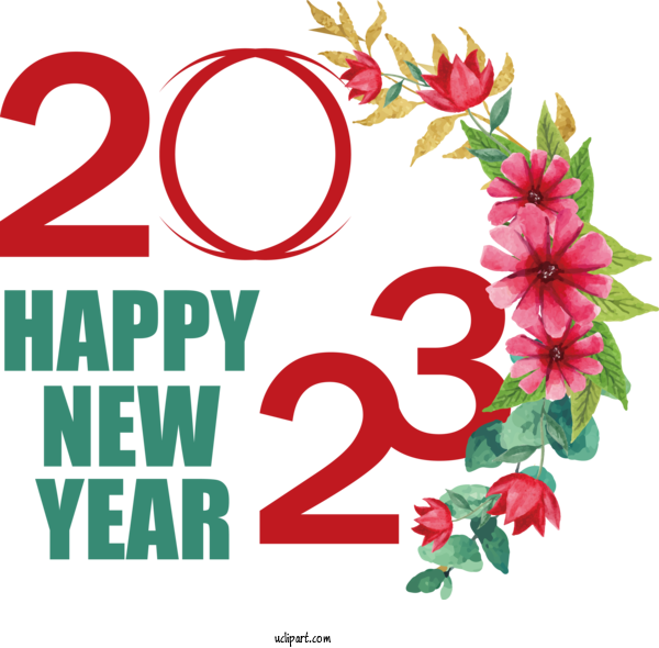 Free Holidays New Year Text Design For New Year 2023 Clipart Transparent Background