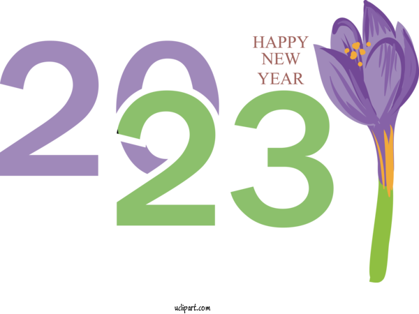 Free Holidays Design Logo Violet For New Year 2023 Clipart Transparent Background
