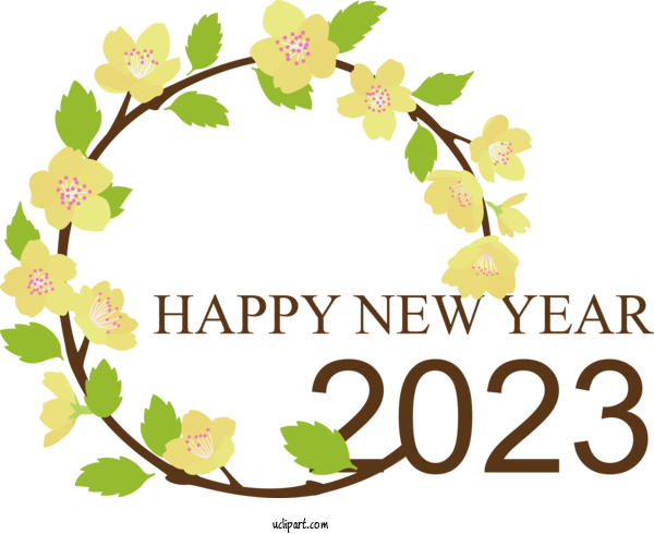 Free Holidays 2022 2023 Design For New Year 2023 Clipart Transparent Background