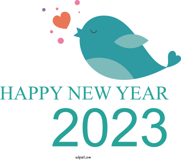 Free Holidays Design Logo Birds For New Year 2023 Clipart Transparent Background