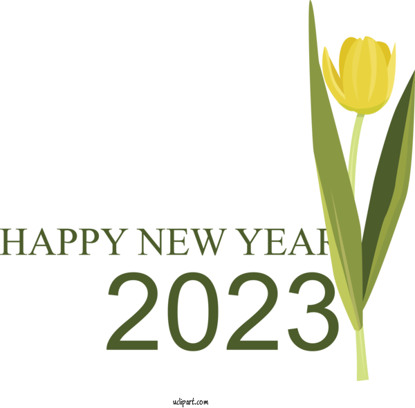 Free Holidays Madison Plant Stem Cut Flowers For New Year 2023 Clipart Transparent Background