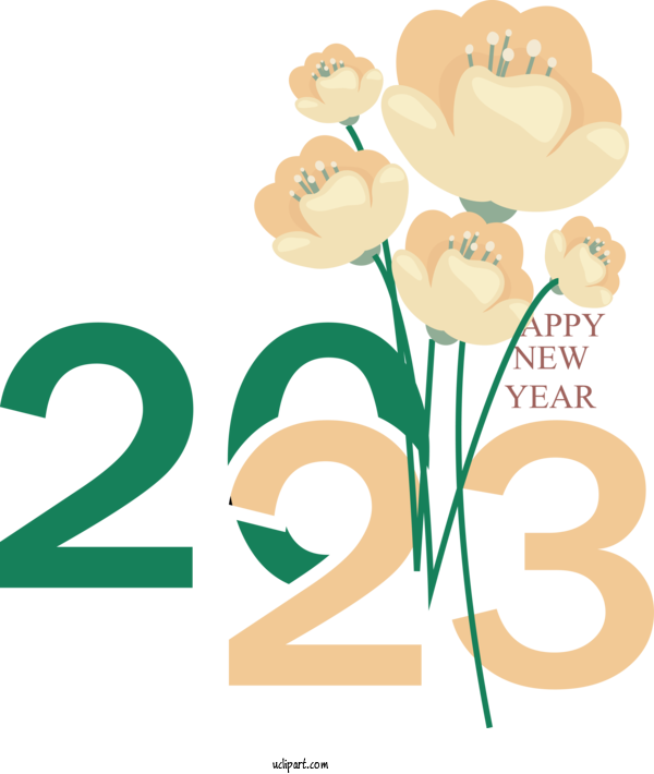Free Holidays Plant Stem Human Floral Design For New Year 2023 Clipart Transparent Background