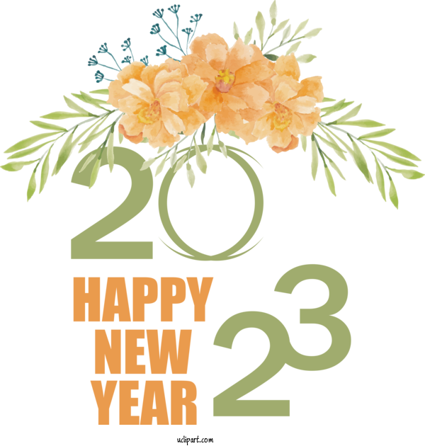 Free Holidays Floral Design India Cut Flowers For New Year 2023 Clipart Transparent Background