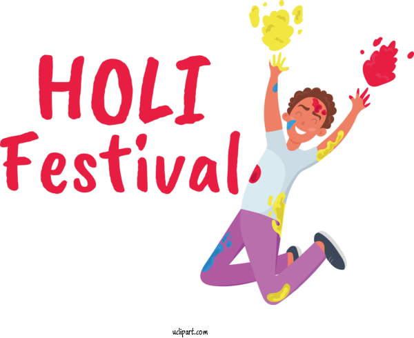 Free Holidays Human Cartoon Line For Holi Clipart Transparent Background
