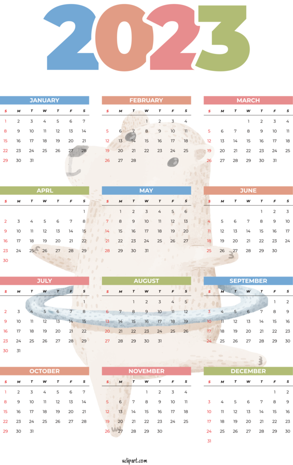 Free Life Calendar Font Line For Yearly Calendar Clipart Transparent Background